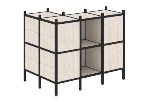 Стеллаж угловой внешний вариант 51 Европа, цвет денвер светлый + черный