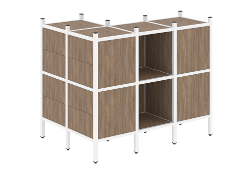 Стеллаж угловой внешний вариант 51 Европа, цвет дуб аризона + белый