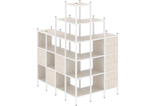 Стеллаж угловой внешний вариант 56 Европа, цвет денвер светлый + белый