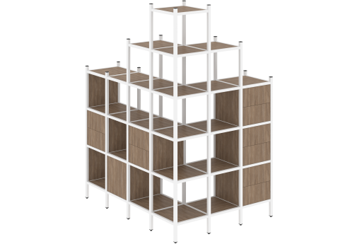 Стеллаж угловой внешний вариант 56 Европа, цвет дуб аризона + белый