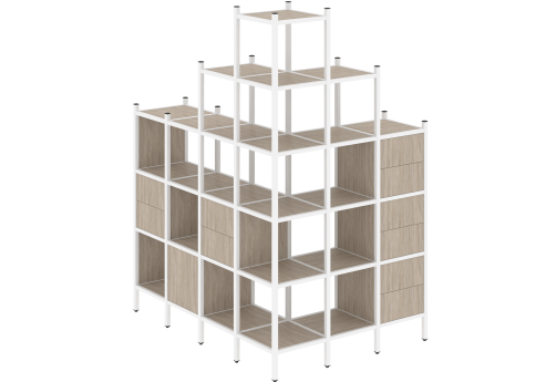 Стеллаж угловой внешний вариант 56 Европа, цвет дуб аттик + белый