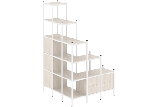 Стеллаж угловой внешний вариант 59 Европа, цвет денвер светлый + белый