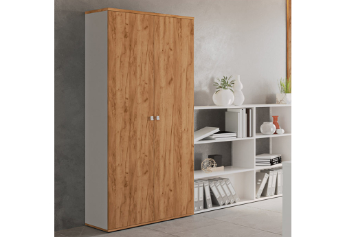 Шкаф для бумаг закрытый Стинг, цвет дуб крафт + белый