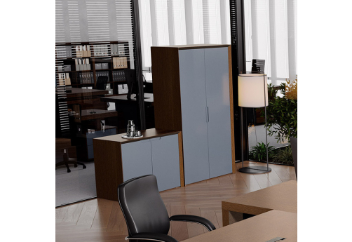 Группа шкафов Невада, цвет дуб капучино + серый