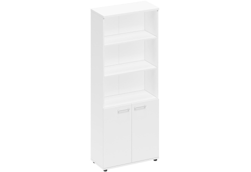 Шкаф высокий широкий (3 открытые полки) Авилла, цвет белый премиум