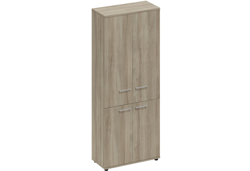 Шкаф высокий широкий закрытый 4-х дверный Авилла, цвет вяз либерти