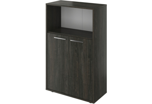 Шкаф низкий широкий с открытой полкой Атланта, цвет темное дерево