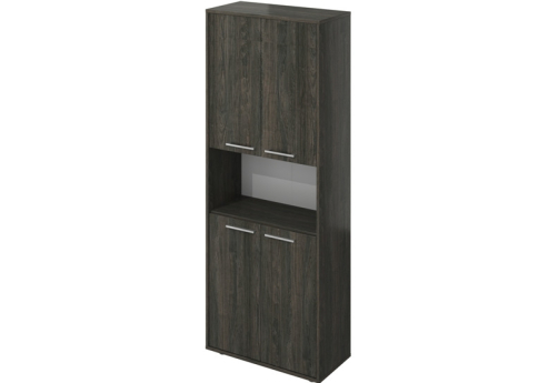 Шкаф высокий широкий с нишей Атланта, цвет темное дерево