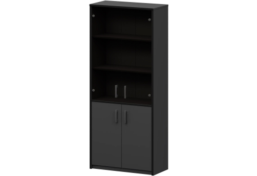 Шкаф комбинированный с тонированным стеклом Аксима, цвет антрацит