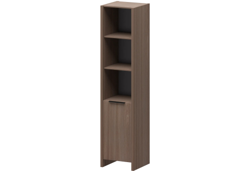 Шкаф высокий узкий (3 открытые полки) Амстердам, цвет темный шимо