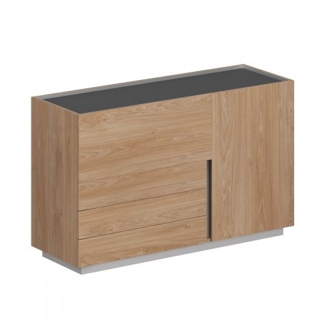 Шкаф (3 ящика и 2 распашных фасада) левый, цвет гикори