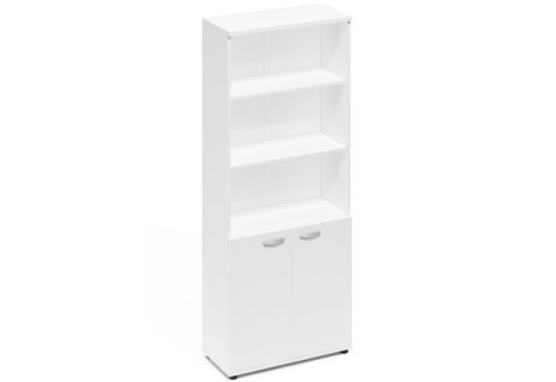 Шкаф высокий широкий (3 открытые полки) Мира Нумо, цвет белый премиум
