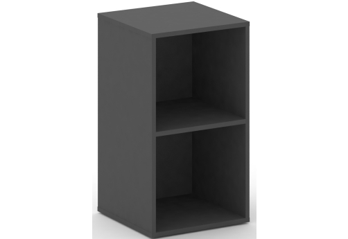 Стеллаж узкий низкий Квентин, цвет базальт