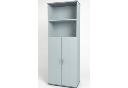 Шкаф высокий широкий (2 открытые полки), цвет серый