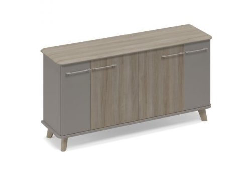 Шкаф низкий закрытый Види Вуд, цвет вяз + мокко