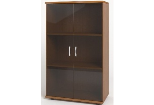 Шкаф средний широкий со стеклом, цвет орех