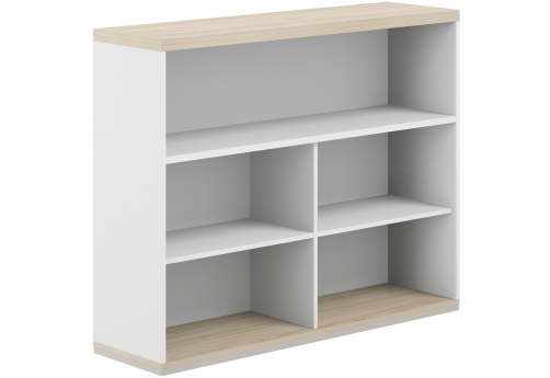 Стеллаж-комбо 1-сторонний с топом с экраном ЛДСП Фламинго, цвет белый + акация