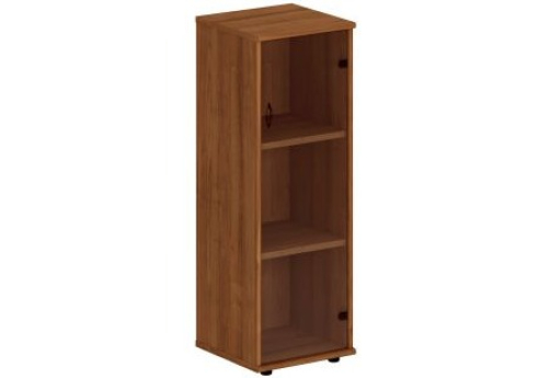 Шкаф узкий средний со стеклом Мансберг, цвет орех