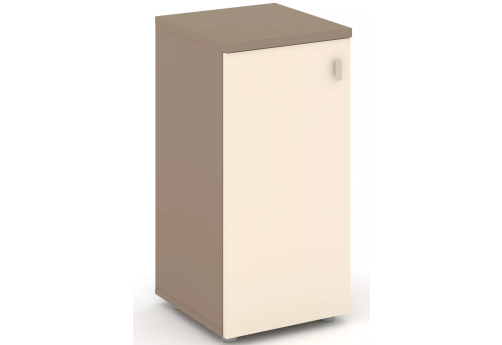Шкаф низкий узкий закрытый левый, цвет латте + сатин
