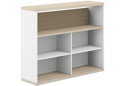 Стеллаж-комбо 1-сторонний с топом с экраном тканевым низким Фламинго, цвет белый + акация + бежевый