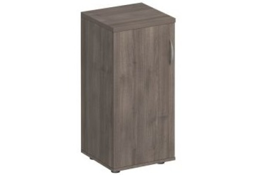 Шкаф для документов низкий узкий закрытый Прайм, цвет шамони темный