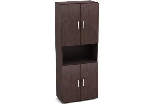 Шкаф высокий широкий с нишей, цвет венге