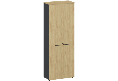 Шкаф высокий широкий закрытый, цвет гикори