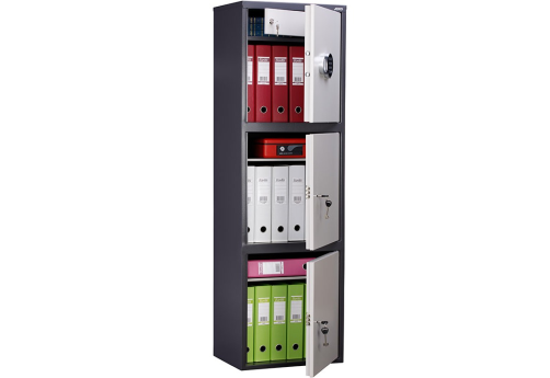 Шкаф бухгалтерский МФ1016, цвет графит + светло-серый