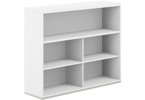 Стеллаж-комбо 1-сторонний с топом с экраном ЛДСП Фламинго, цвет белый