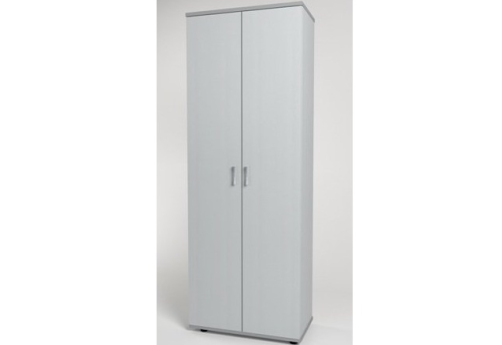 Шкаф высокий широкий закрытый, цвет серый