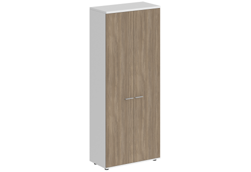 Гардероб с задней стенкой ЛДСП Индиго Вуд, цвет белый + дуб темный