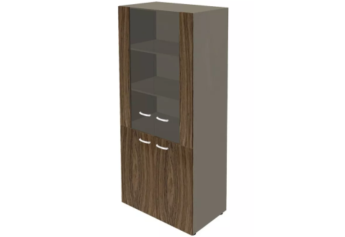 Шкаф высокий комбинированный, цвет темный мокко