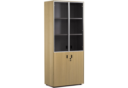 Шкаф комбинированный, цвет эвкалипт светлый + черный