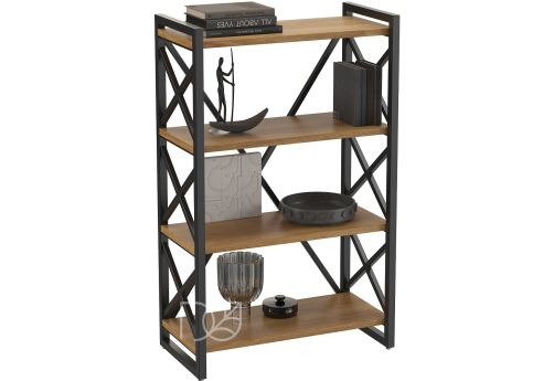 Стеллаж на металлическом каркасе, цвет черный