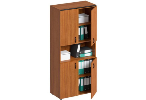 Шкаф для документов высокий с нишей Линси, цвет орех