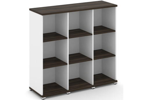 Стеллаж три узкие секции 3 ниши Динен, цвет дуб мали-белый