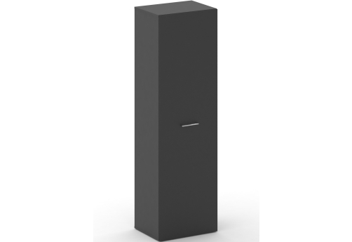 Гардероб узкий Квентин, цвет черный + базальт