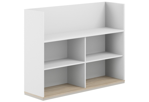 Стеллаж-комбо 1-сторонний с экраном ЛДСП Фламинго, цвет белый + акация