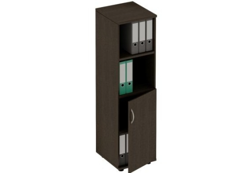 Шкаф для документов узкий полузакрытый Тарли, цвет венге