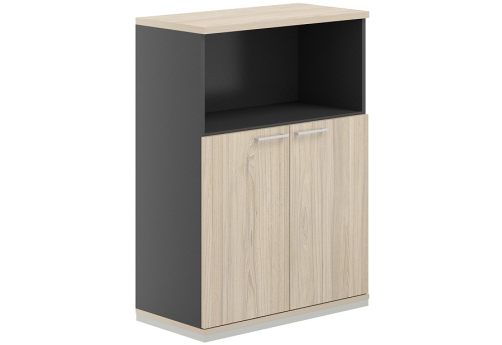 Шкаф 3 уровня с нишей Фламинго, цвет антрацит + акация