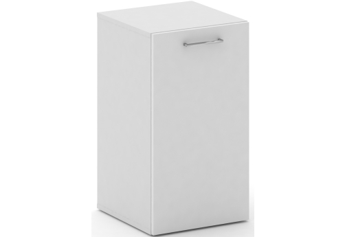 Шкаф узкий низкий правый Квентин, цвет белый + белый бриллиант