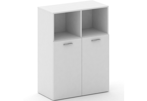 Шкаф широкий средний (1 открытая полка) Милтон, цвет белый бриллиант