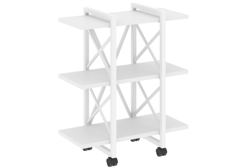 Стеллаж на колесных опорах Европа, цвет белый бриллиант + белый