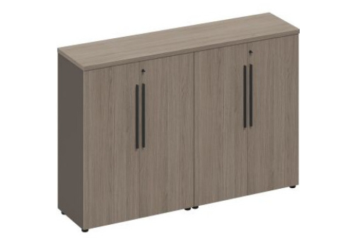Шкаф для документов средний (стенка из 2х шкафов) Британия, цвет дуб + серый