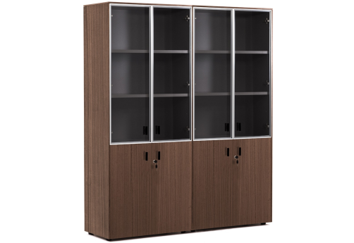 Шкаф комбинированный х 2, цвет эвкалипт темный + черный