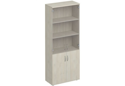 Шкаф для документов со стеклом Прайм, цвет шамони светлый