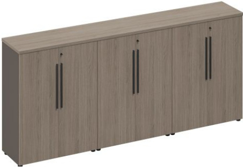 Шкаф для документов средний закрытый (стенка из 3 шкафов) Британия, цвет дуб + серый