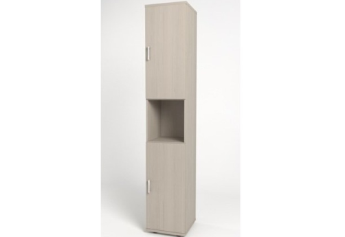 Шкаф высокий узкий с нишей, цвет дуб молочный