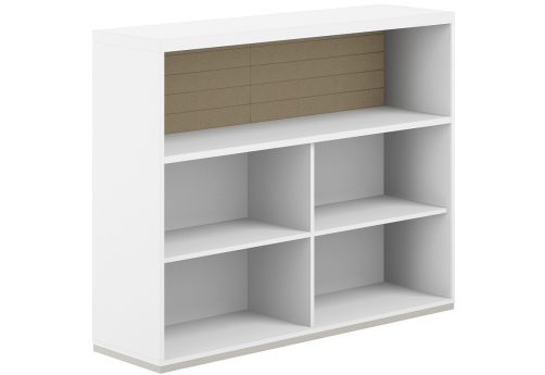 Стеллаж-комбо 1-сторонний с топом с экраном тканевым высоким Фламинго, цвет белый + бежевый