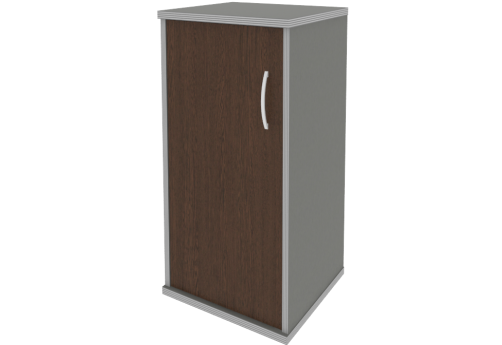 Шкаф низкий закрытый левый, цвет венге + металлик